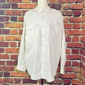 World Wide Sportsman Mens 3XL Cream Long Roll Tab Sleeve Fishing‎ Outdoors EUC